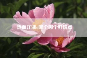 热血江湖sf哪个哪个好玩点