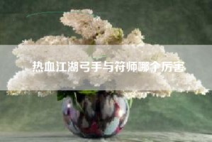 热血江湖弓手与符师哪个厉害