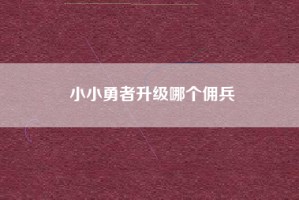 小小勇者升级哪个佣兵