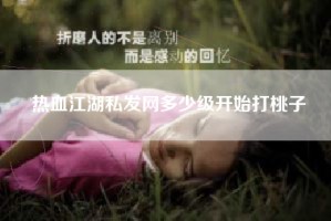 热血江湖私发网多少级开始打桃子