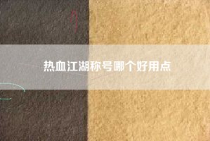 热血江湖称号哪个好用点