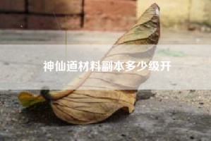 神仙道材料副本多少级开