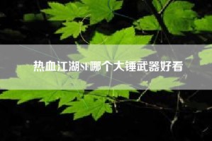 热血江湖SF哪个大锤武器好看