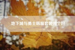 地下城与勇士韩服套装哪个好