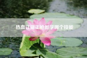 热血江湖正枪都学哪个技能