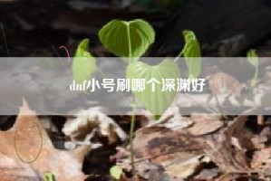 dnf小号刷哪个深渊好