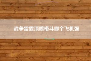 战争雷霆顶喷格斗哪个飞机强