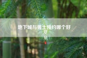 地下城与勇士预约哪个好