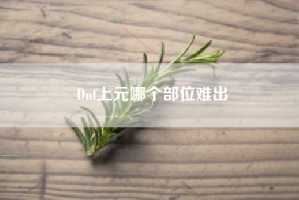 Dnf上元哪个部位难出