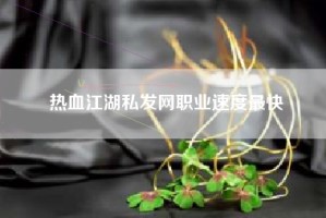 热血江湖私发网职业速度最快