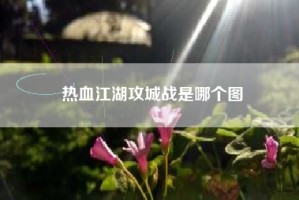 热血江湖攻城战是哪个图