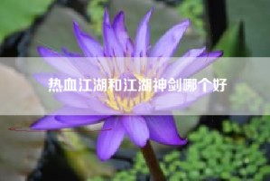 热血江湖和江湖神剑哪个好