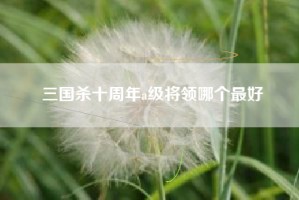 三国杀十周年a级将领哪个最好