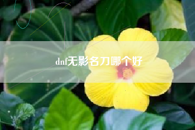 dnf无影名刀哪个好