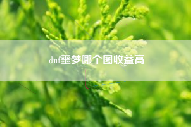 dnf噩梦哪个图收益高