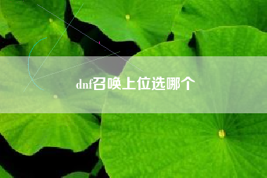 dnf召唤上位选哪个