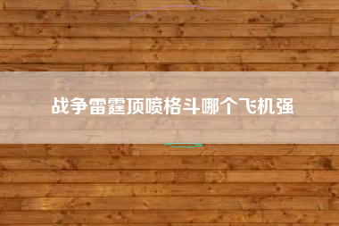 战争雷霆顶喷格斗哪个飞机强