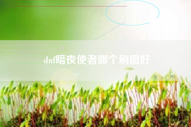 dnf暗夜使者哪个刷图好