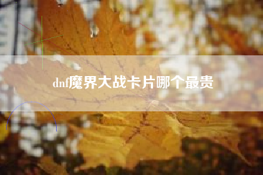 dnf魔界大战卡片哪个最贵