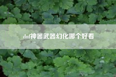 dnf神器武器幻化哪个好看