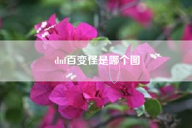 dnf百变怪是哪个图