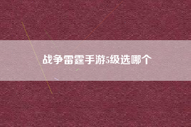 战争雷霆手游5级选哪个