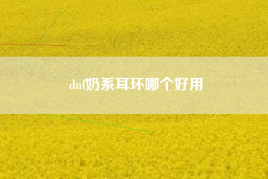 dnf奶系耳环哪个好用