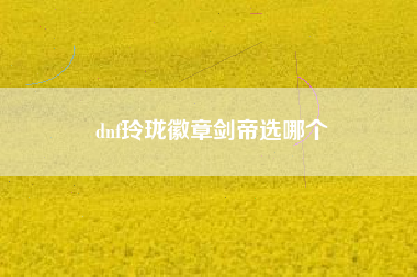 dnf玲珑徽章剑帝选哪个