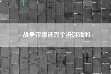 战争雷霆选哪个进游戏的