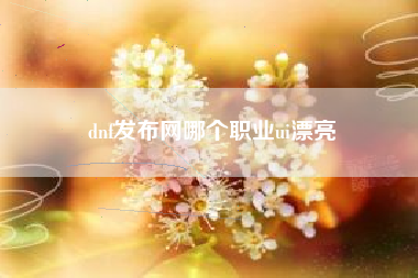 dnf发布网哪个职业ui漂亮