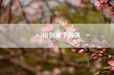 dnf短剑哪个最强