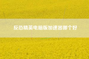 反恐精英电脑版加速器哪个好