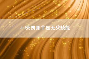 dnf死灵哪个是无敌技能