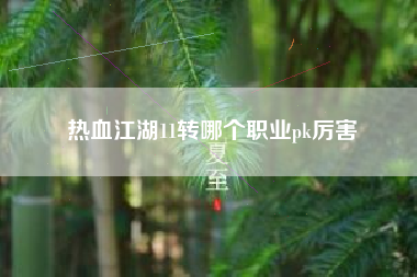 热血江湖11转哪个职业pk厉害