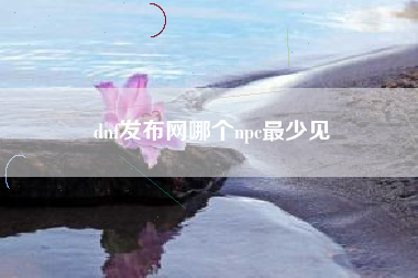 dnf发布网哪个npc最少见