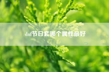 dnf节日套哪个属性最好