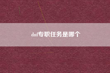 dnf专职任务是哪个